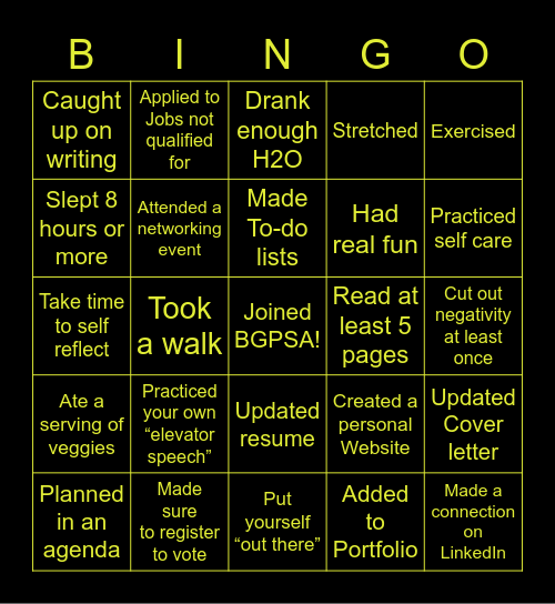 Insta Bingo Card