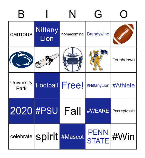 Penn State Homecoming 2020 Bingo Card