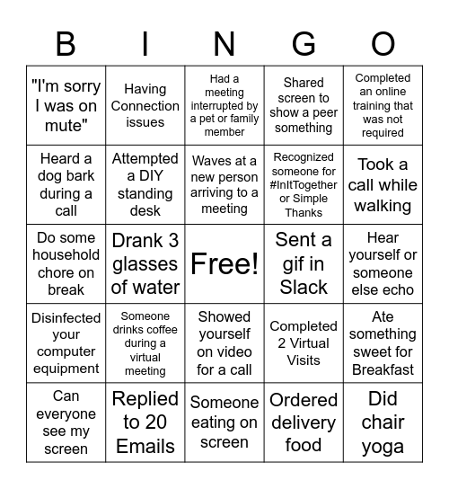 RIN FOA Bingo Card