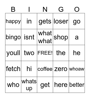 Chapter 91 Bingo Card
