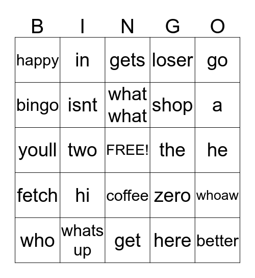 Chapter 91 Bingo Card