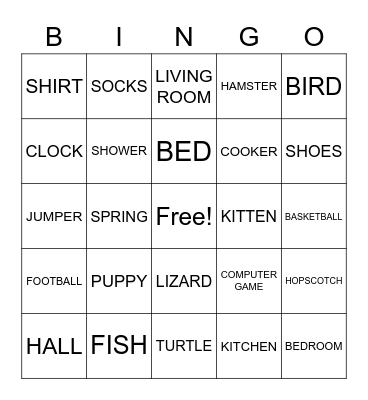 LET'S PLAY BINGO! Bingo Card