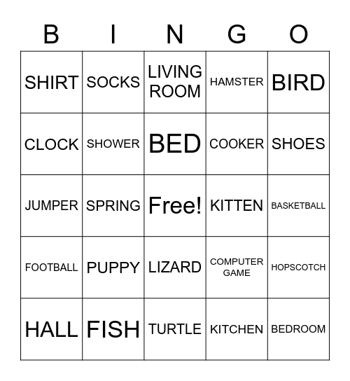 LET'S PLAY BINGO! Bingo Card