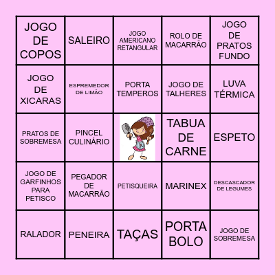 BINGO DA CAROL Bingo Card