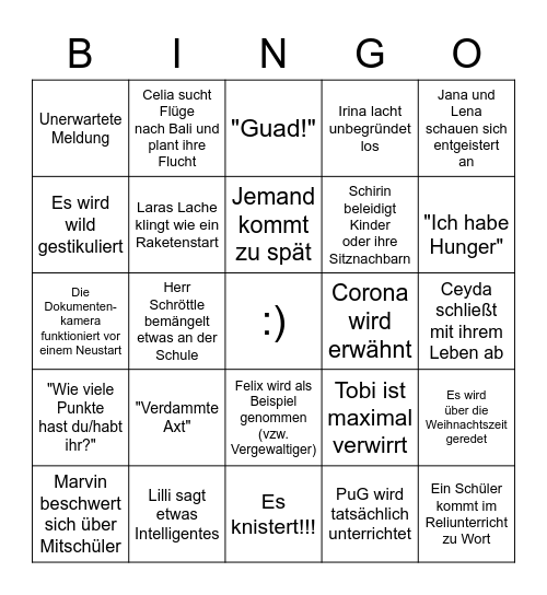 s12a Bingo Card