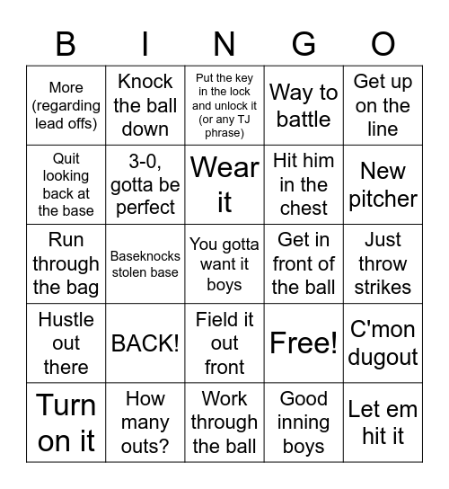 Baseknocks Bingo Card