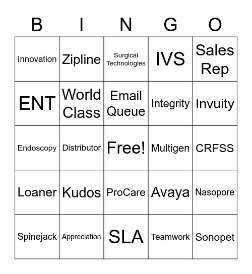 CSW Bingo Card