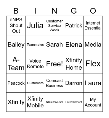 A-Team BINGO Card