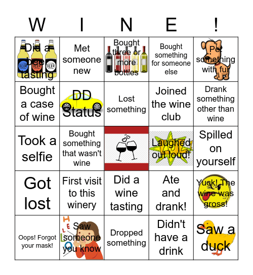 Wine Country BINGO Card