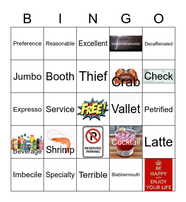 Vocabulary Bingo Card