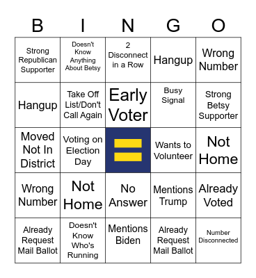 HRC Chicago Phonebank Bingo (IL-13) Bingo Card