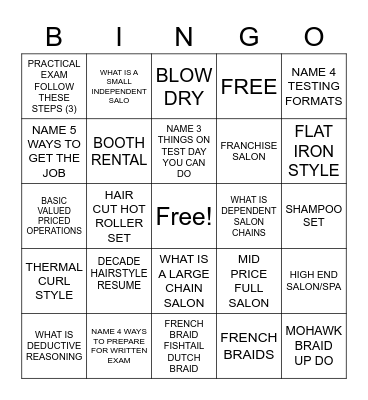 PREPARING FOR LICENSURE Bingo Card