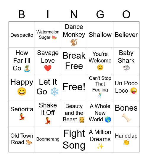 🎶Music Bingo 🎶 Bingo Card