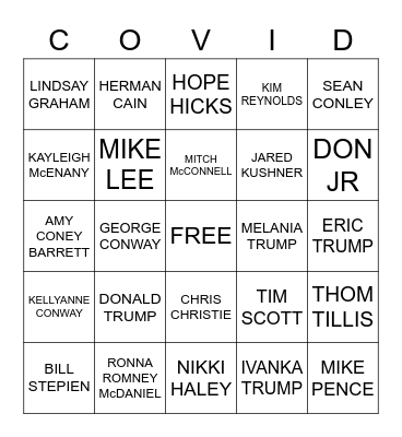 REPUBLICAN COVID Bingo Card