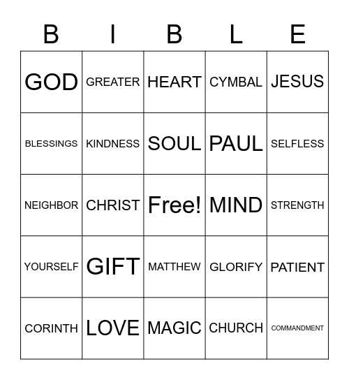 LOVE BINGO Card