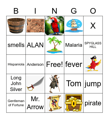 Treasure Island Bingo Ch. 9 Bingo Card