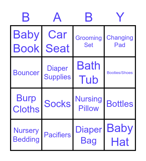 Baby Sampson Bingo Card