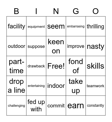 Full Blast Bingo Card