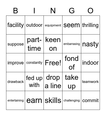 Full Blast Bingo Card