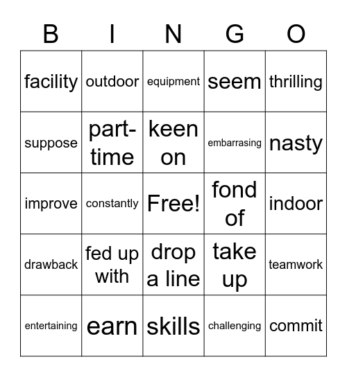 Full Blast Bingo Card