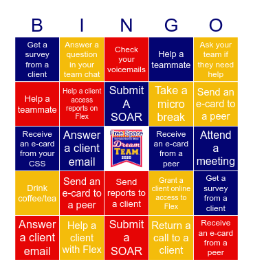Customer Service Week 2020 BINGO Card