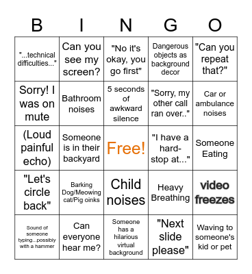 CI Conference Call Bingo Card