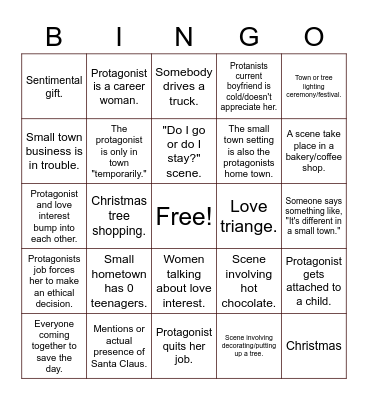 Hallmark Bingo Card