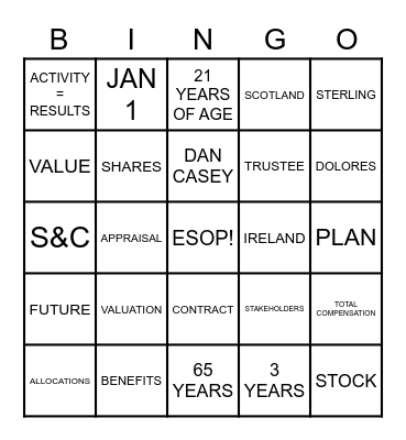 ESOP BINGO Card