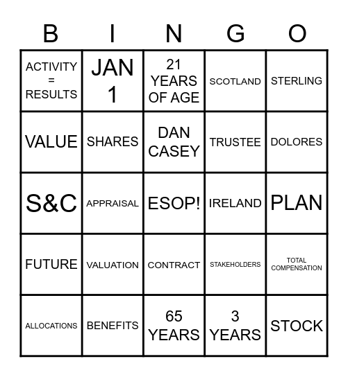 ESOP BINGO Card