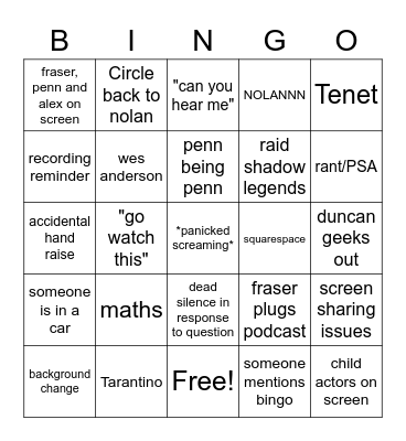 ahaha BIingo 3.0 Bingo Card