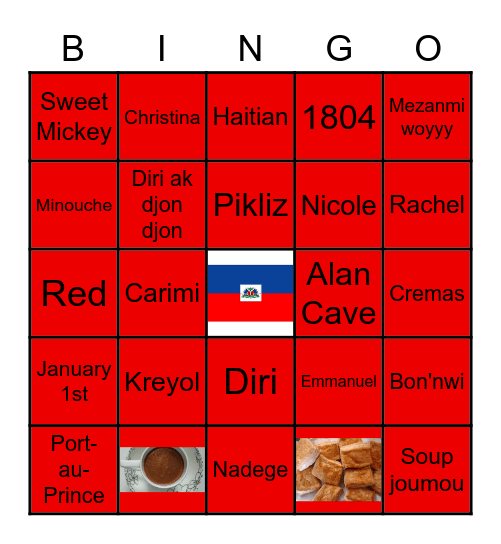 Meet the Haitians Bingo Card