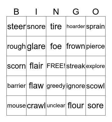 List 3 Assortment Bingo Card