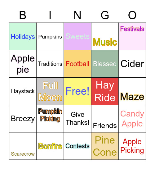 ALL ABOUT FALL Bingo Card