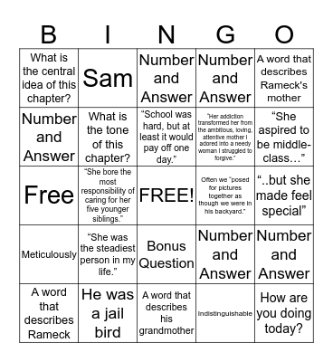 The Pact Chapter 3 Bingo Card