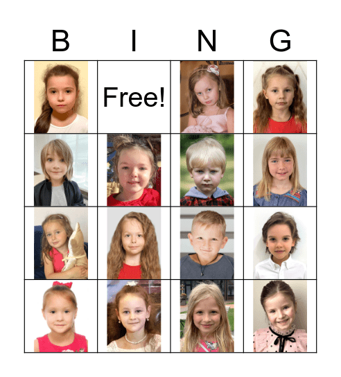 My Friends Bingo Card