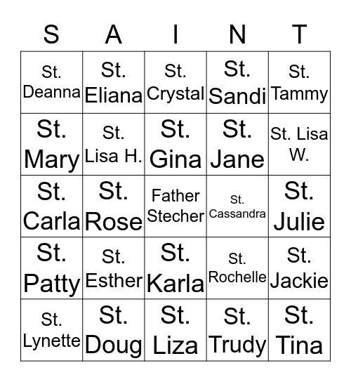 Sacred Heart St. Bingo Card