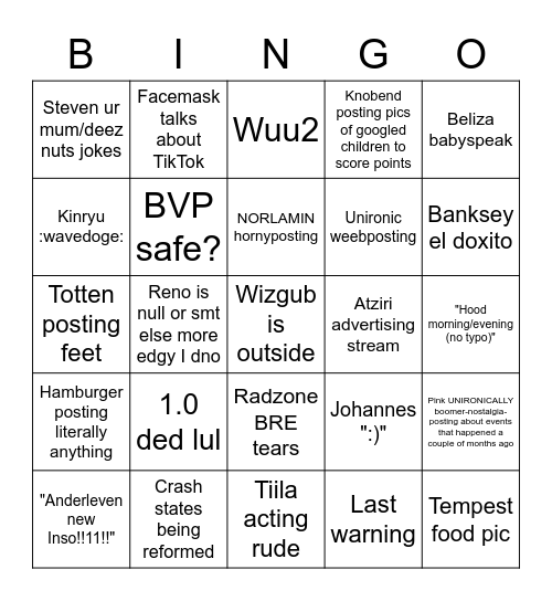 Razorgore 2.0 Daily Bingo Card