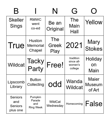 RC Pumpkin Parade Bingo Card