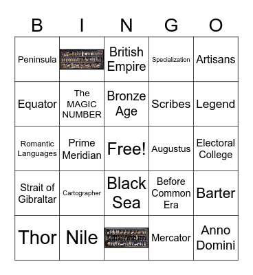 GHCDS Ancient World 9th grade 2020 Bingo Card