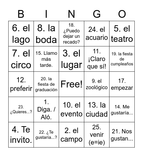 Capítulo 7: 1er Paso (¡Gané!- I won!) Bingo Card