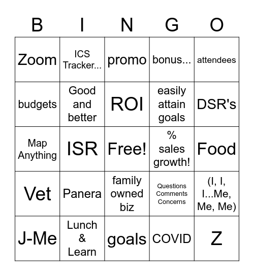 Bingoooo Bingo Card