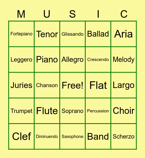 PAC BINGO Card