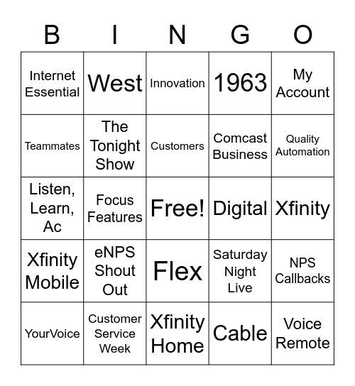 The BEST Quality Team EVER! :) Bingo Card