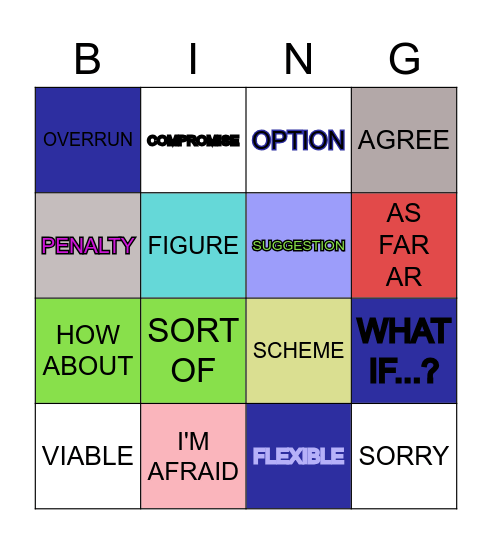 NEGOTIATING Bingo Card