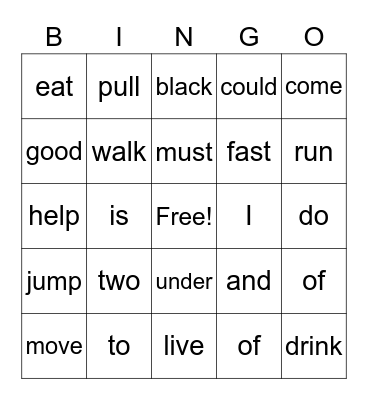 Bundle 2 Bingo Card