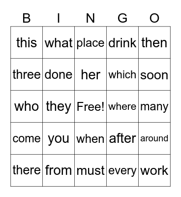 Bundle 3 Bingo Card