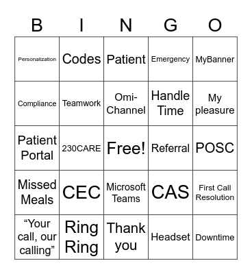 Customer Service Week Bingo Card