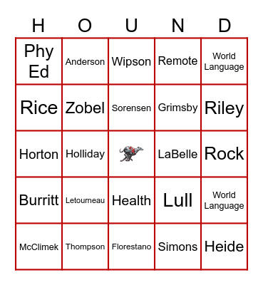 East Staff Bingo: October 14 Bingo Card