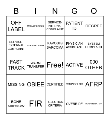 Customer Service Week 2020 Bingo Card