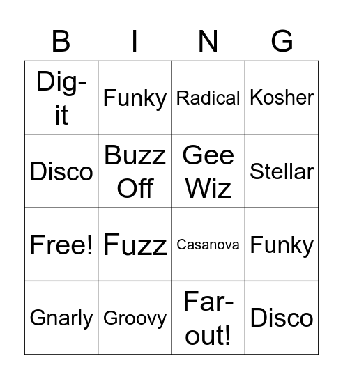 Throwback Thursday! Bingo Card